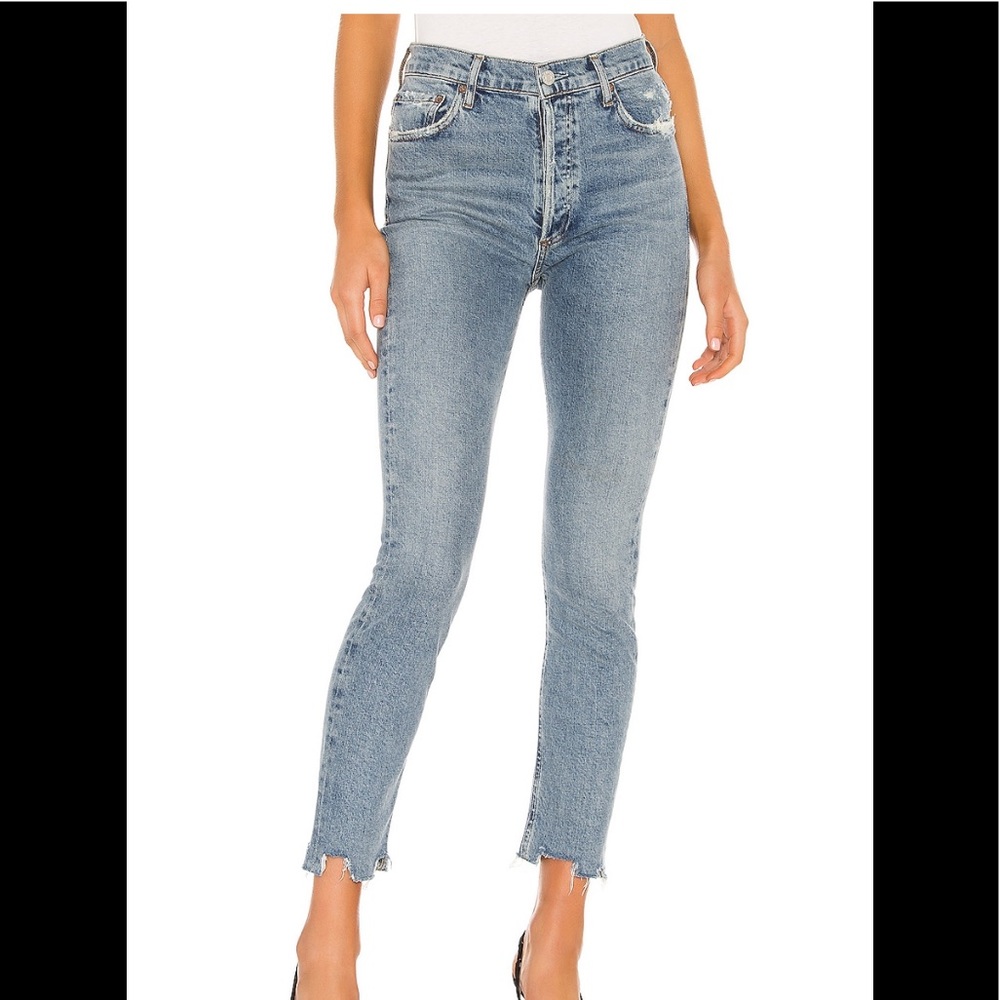 AGOLDE Nico High Rise Slim in color Rooted